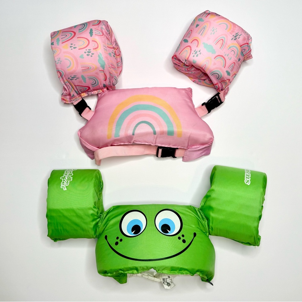 Kids Swim Vest Puddle Jumpers - Pink and Green
